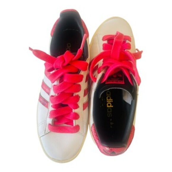 Adidas Campus Women's White pink red Leather shoes sneakers size US 5 Medium fit - Picture 14 of 14